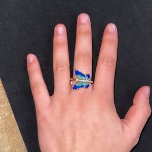 Blue Butterfly Ring